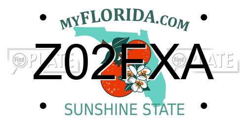 Z02FXA Florida License Plate