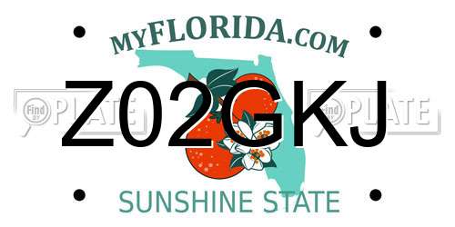 Z02GKJ Florida License Plate