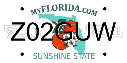 Z02GUW Florida License Plate