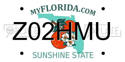 Z02HMU Florida License Plate