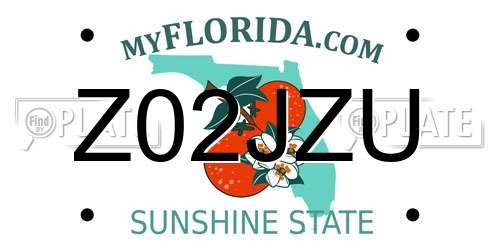 Z02JZU Florida License Plate