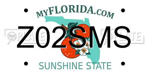 Z02SMS Florida License Plate