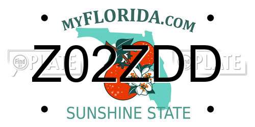 Z02ZDD Florida License Plate