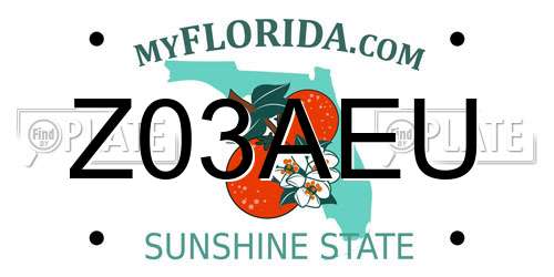 Z03AEU Florida License Plate