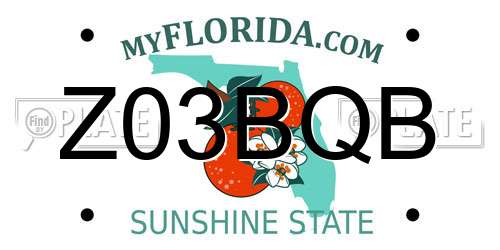 Z03BQB Florida License Plate