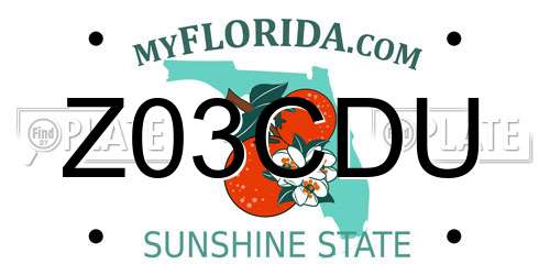 Z03CDU Florida License Plate