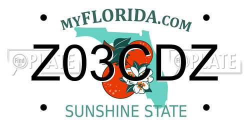 Z03CDZ Florida License Plate