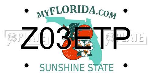Z03ETP Florida License Plate