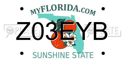 Z03EYB Florida License Plate