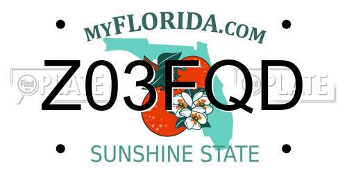 Z03FQD Florida License Plate
