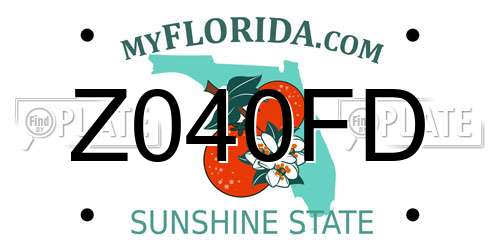 Z040FD Florida License Plate