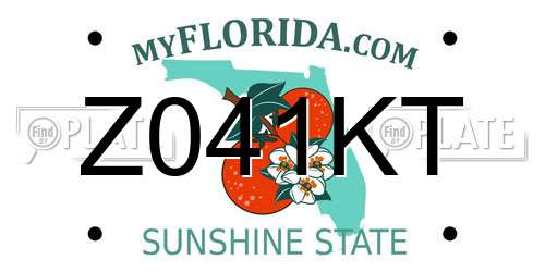 Z041KT Florida License Plate