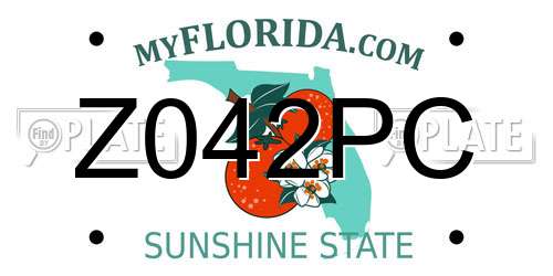 Z042PC Florida License Plate