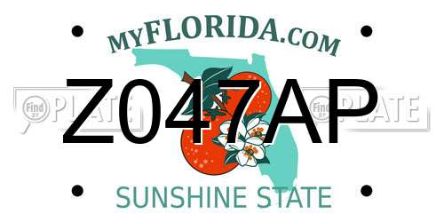 Z047AP Florida License Plate