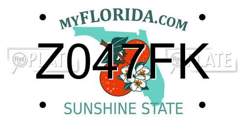 Z047FK Florida License Plate