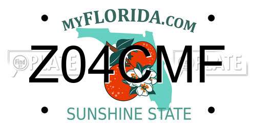Z04CMF Florida License Plate