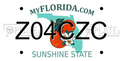 Z04CZC Florida License Plate