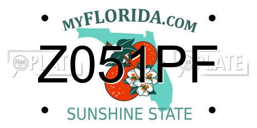Z051PF Florida License Plate