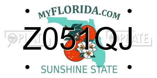 Z051QJ Florida License Plate
