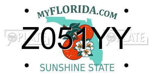 Z051YY Florida License Plate