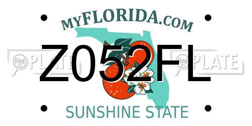 Z052FL Florida License Plate