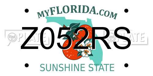 Z052RS Florida License Plate