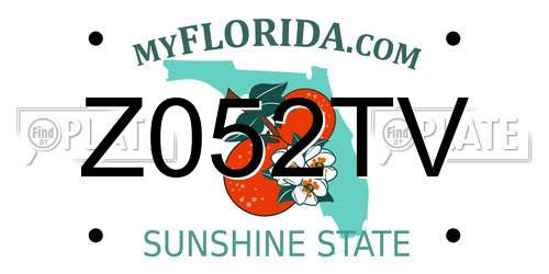 Z052TV Florida License Plate