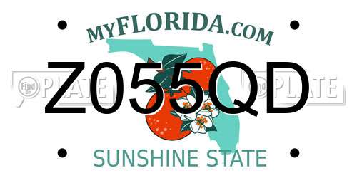 Z055QD Florida License Plate