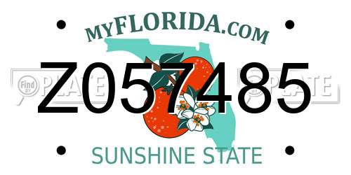 Z057485 Florida License Plate