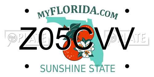 Z05CVV Florida License Plate