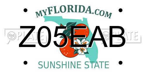Z05EAB Florida License Plate