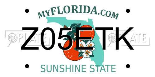 Z05ETK Florida License Plate