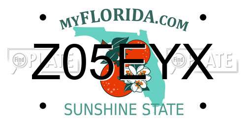 Z05EYX Florida License Plate