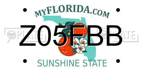Z05FBB Florida License Plate