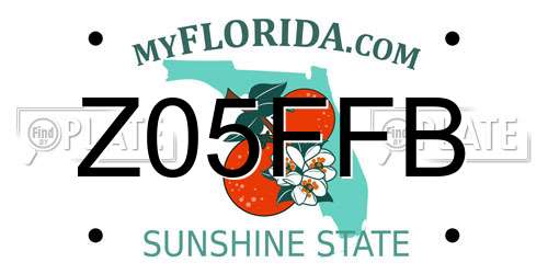 Z05FFB Florida License Plate