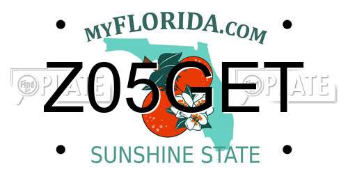 Z05GET Florida License Plate