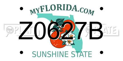 Z0627B Florida License Plate