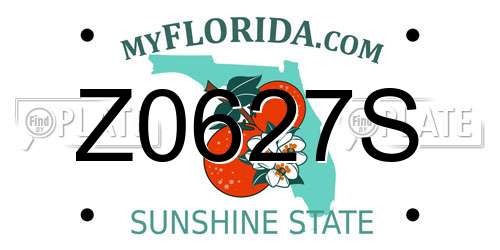 Z0627S Florida License Plate
