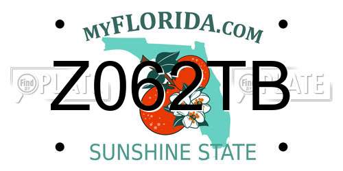 Z062TB Florida License Plate