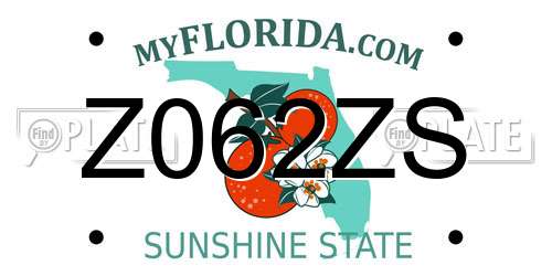 Z062ZS Florida License Plate