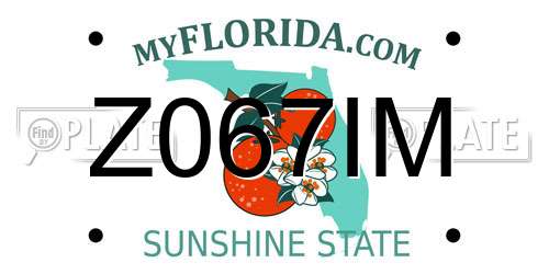 Z067IM Florida License Plate