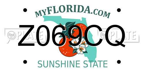Z069CQ Florida License Plate