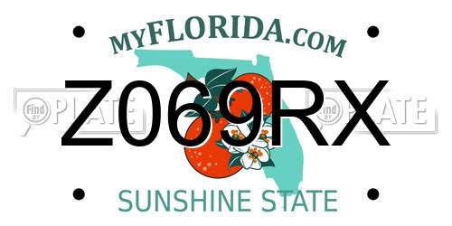Z069RX Florida License Plate