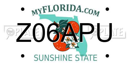 Z06APU Florida License Plate