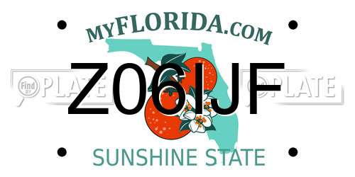 Z06IJF Florida License Plate