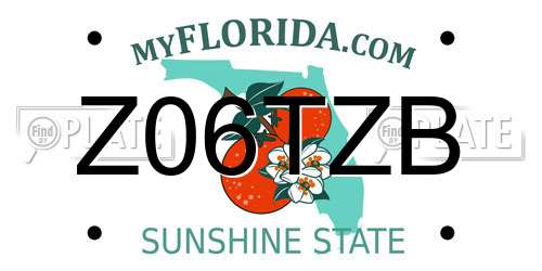 Z06TZB Florida License Plate