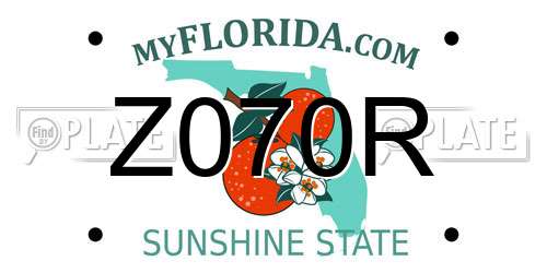 Z070R Florida License Plate