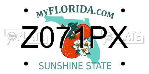 Z071PX Florida License Plate