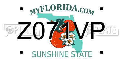 Z071VP Florida License Plate