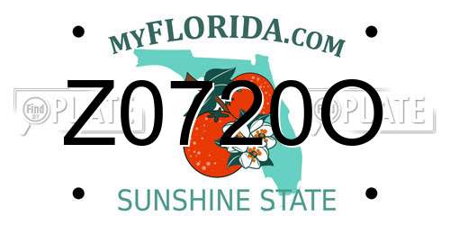 Z0720O Florida License Plate